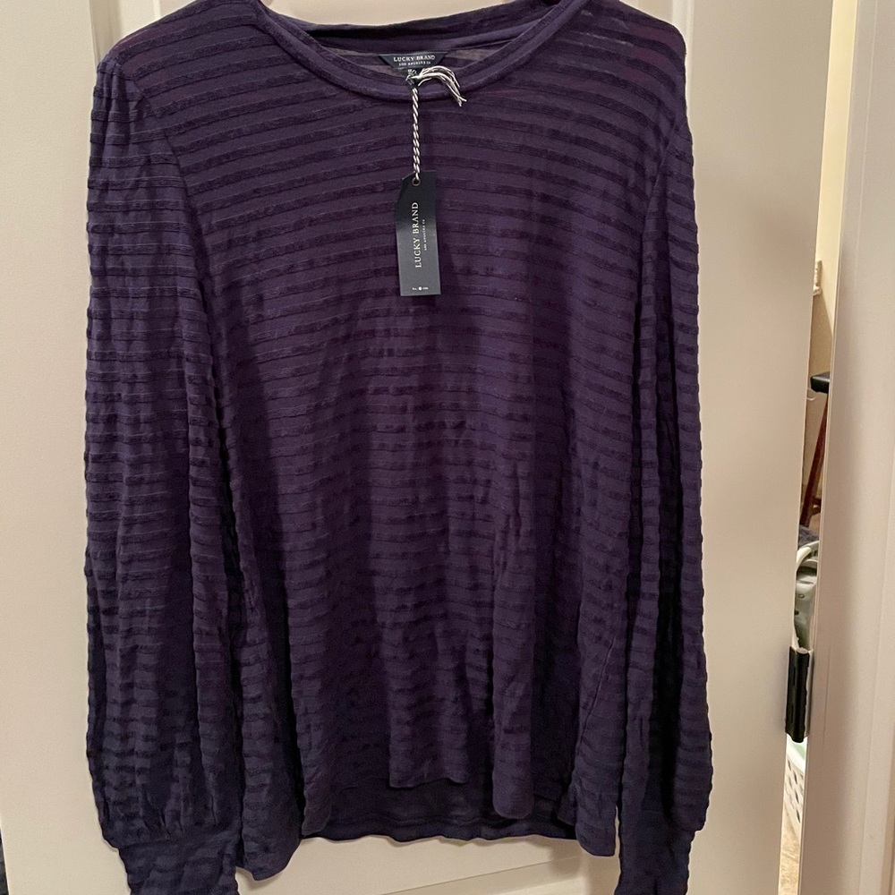 NWT Lucky Brand Ribbed Stripe Shirt
